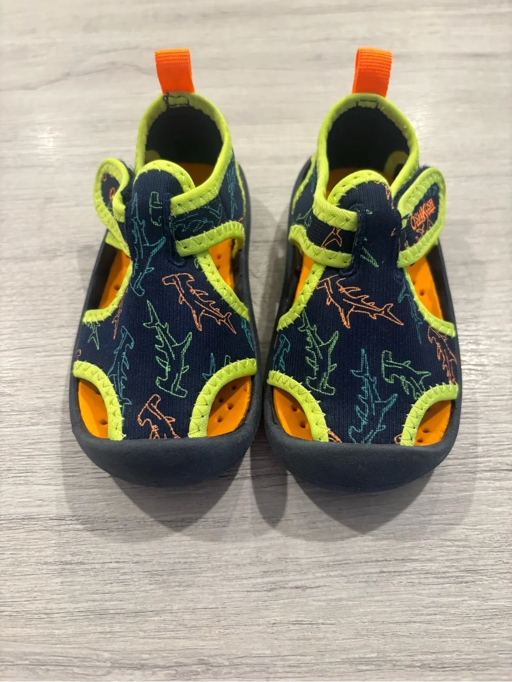 OshKosh B’gosh Kids Navy and Neon Green Water Shoes